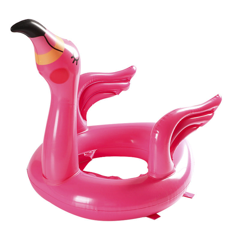 Anneau gonflable en PVC représentant un flamant rose