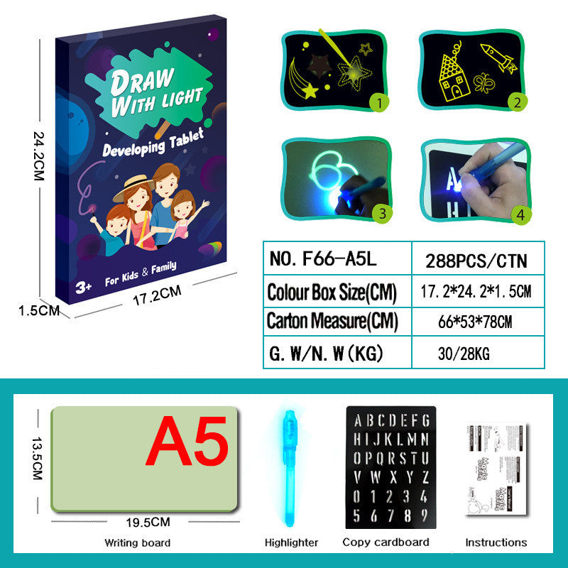 Jouet éducatif Dessin Pad 3D Magie 8 Effets Lumière Puzzle Board Sketchpad