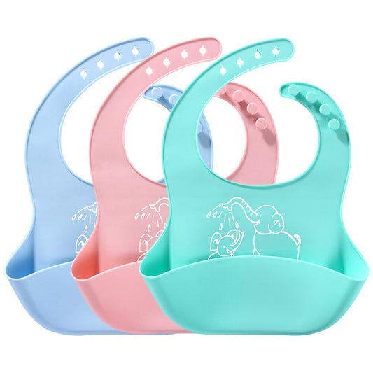 Bavoir pour nourriture de bébé en silicone, sac de récupération de salive