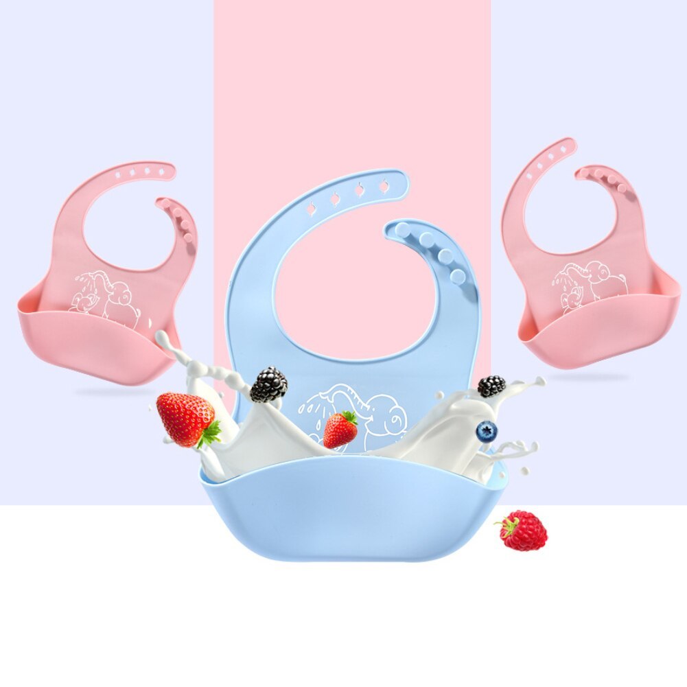 Bavoir pour nourriture de bébé en silicone, sac de récupération de salive