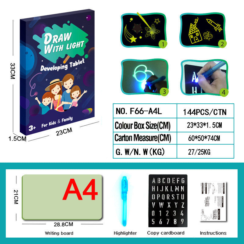 Jouet éducatif Dessin Pad 3D Magie 8 Effets Lumière Puzzle Board Sketchpad