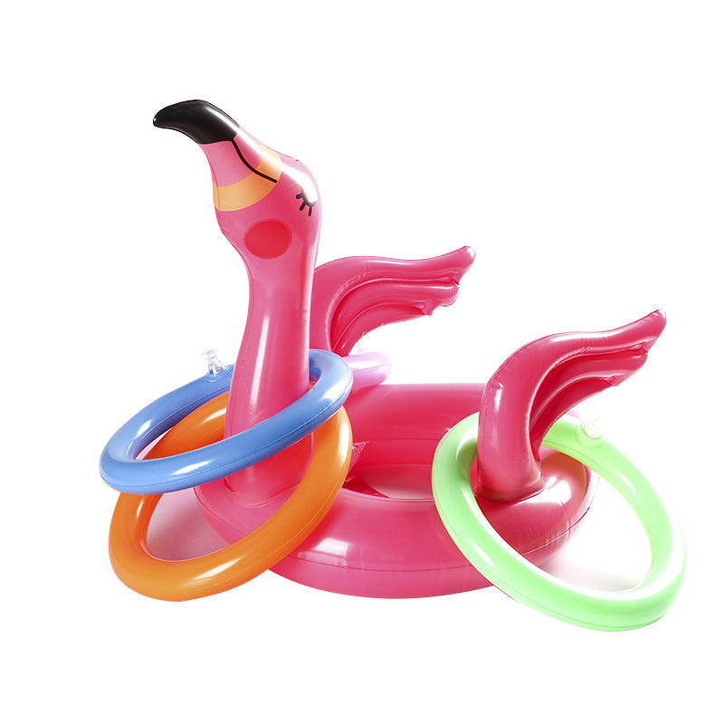 Anneau gonflable en PVC représentant un flamant rose