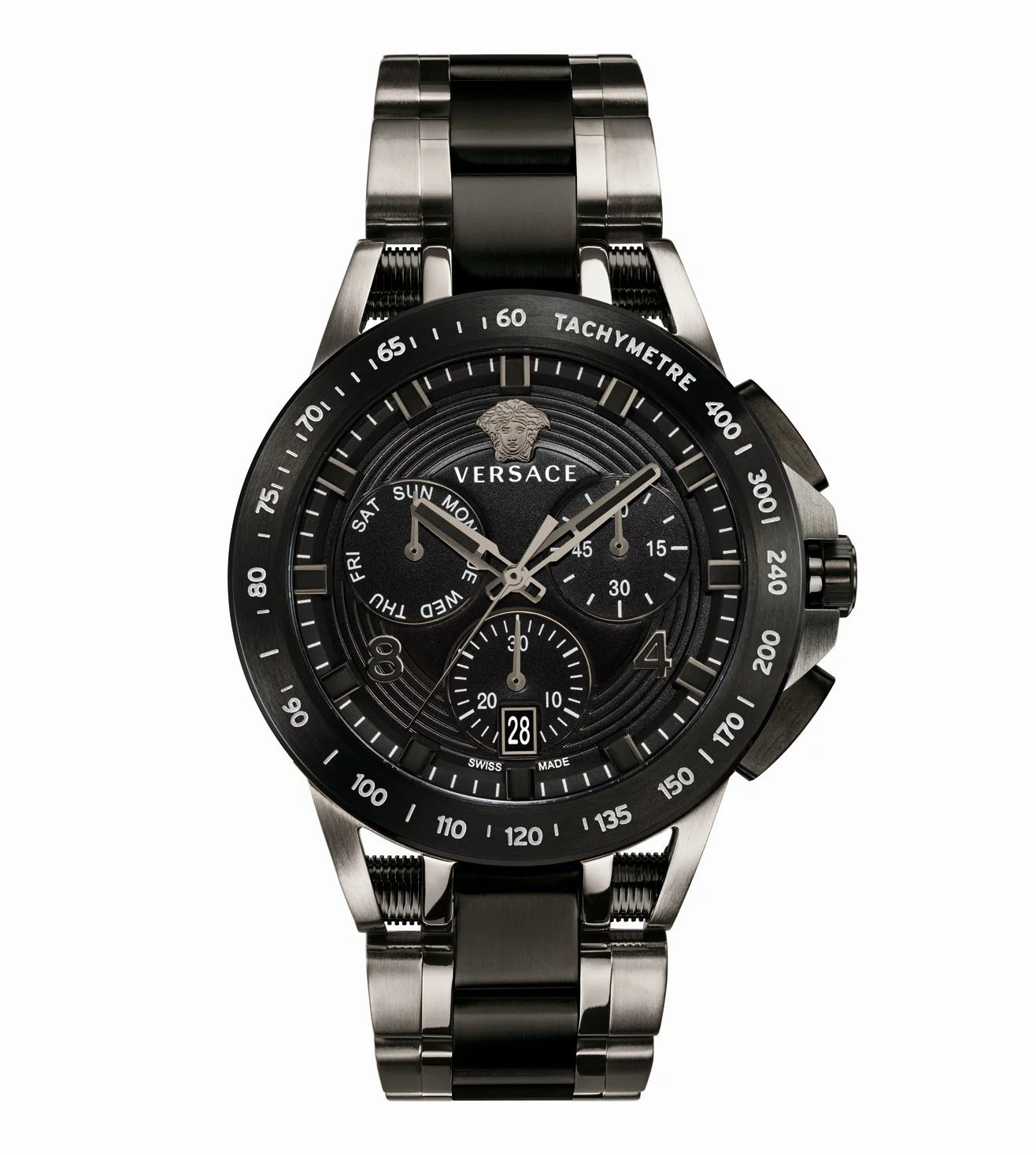 VERSACE - VERB00618 MONTRE À CADRAN NOIR POUR HOMME