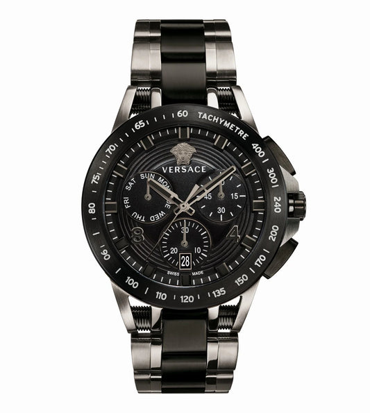 VERSACE - VERB00618 MONTRE À CADRAN NOIR POUR HOMME