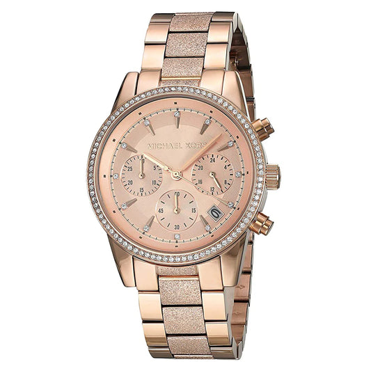 MICHAEL KORS MK6598 RITZ MONTRE ANALOGIQUE À QUARTZ ANALOGIQUE POUR FEMME OR ROSE