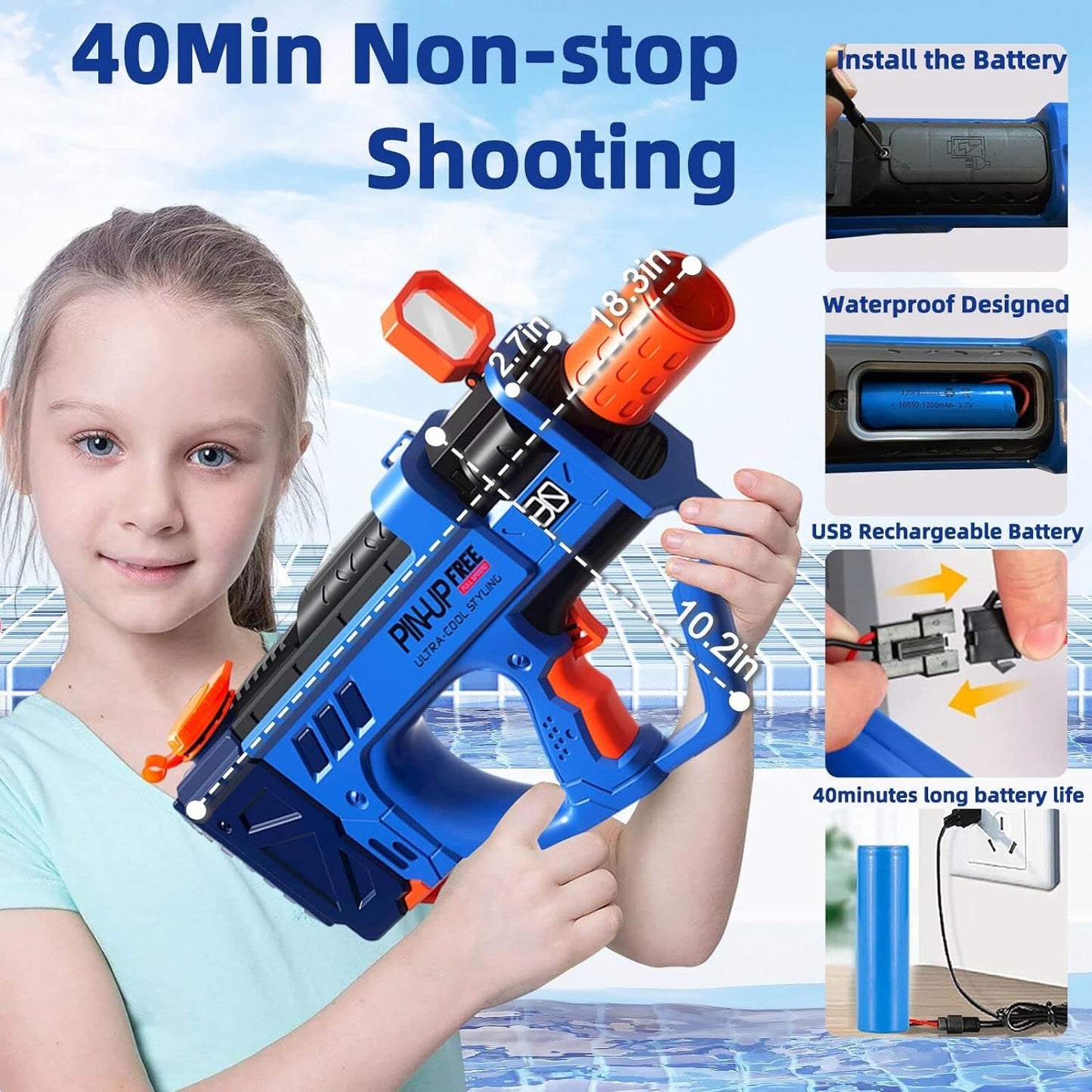 Pistolet à eau électrique pour adultes et enfants