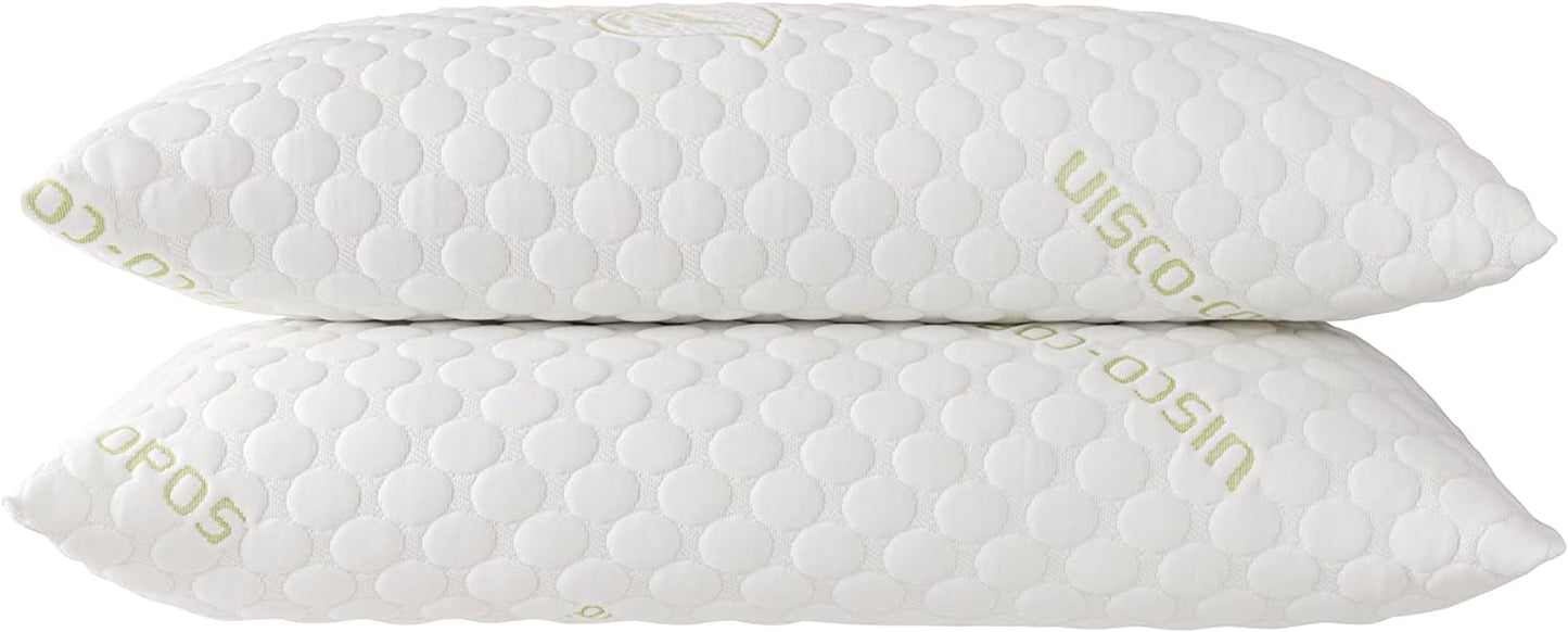 Todocama Almohada viscoelástica de copos 100% viscoelásticos Oreiller viscoélastique en Flocons, Blanc, 2 Unité (Lot de 1)