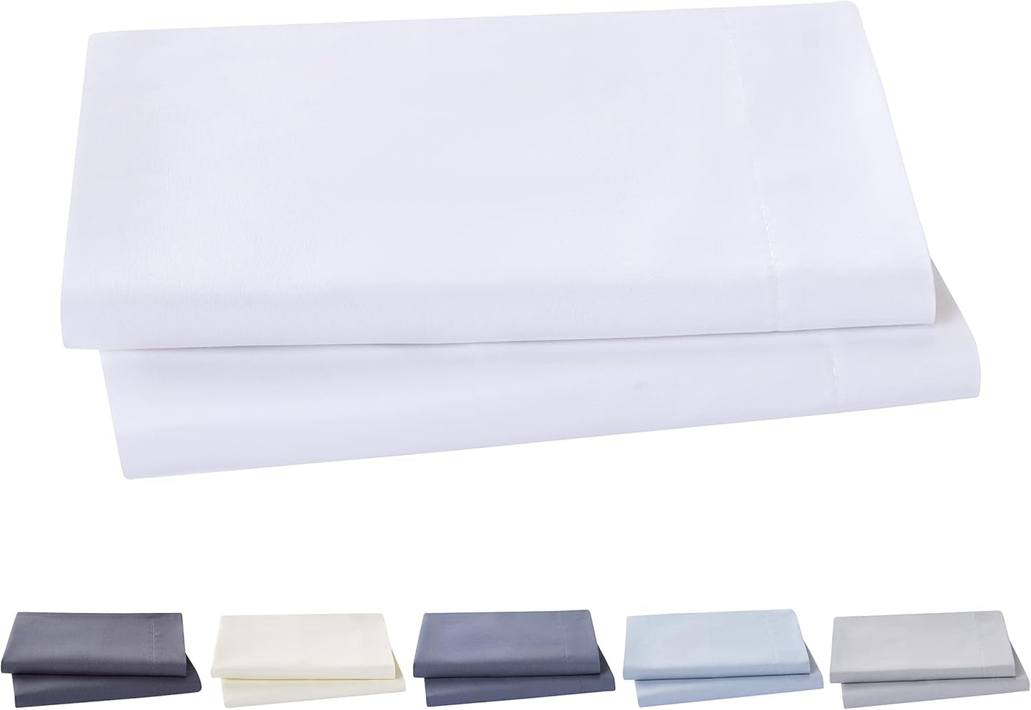 Todocama Lot de 2 taies d'oreiller en Microfibre Extra Douce, hypoallergénique, 2-80 x 40 cm, Blanc