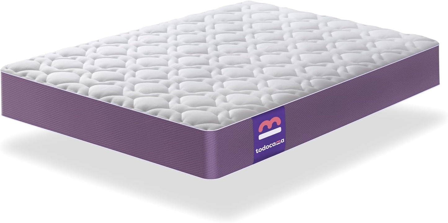 Todocama Airsoft Matelas, mémoire de Forme Gel Mousse de polyuréthane, Blanc, 135x200 cm