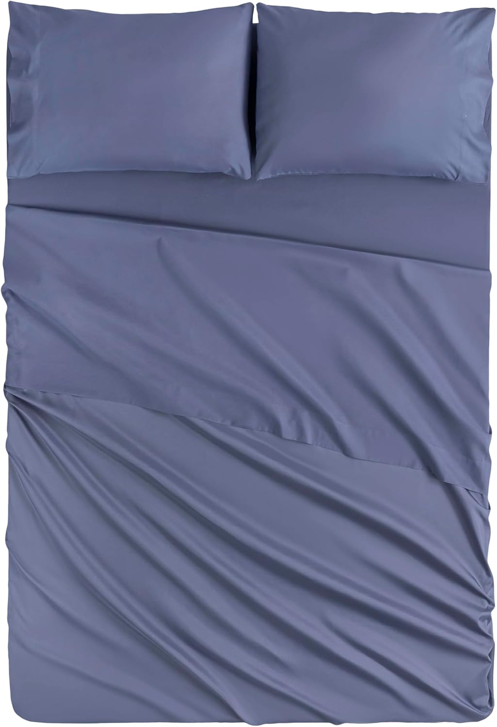 Todocama Underzy 4002 Parure de lit 4 pièces avec Drap-Housse réglable et 2 taies d'oreiller de 50 x 80 cm (lit de 90 x 190/200 cm, Bleu-Gris)