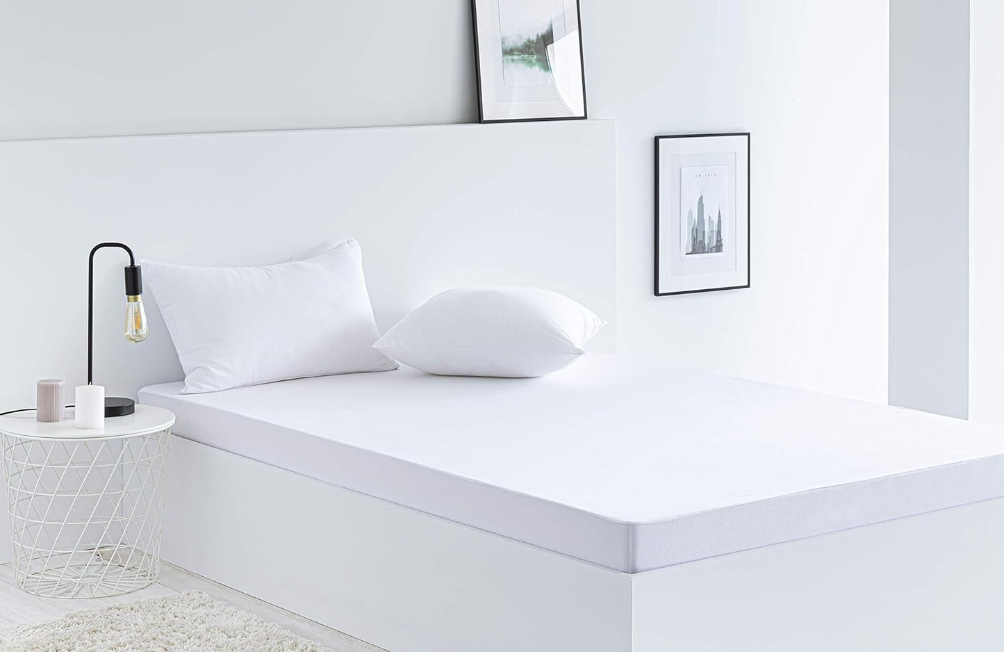 Todocama Protège-Matelas imperméable à l'eau, surmatelas, Drap Housse de Protection, réglable, hypoallergénique (Toutes Les Dimensions Disponibles) (lit 135 x 190/200 cm)