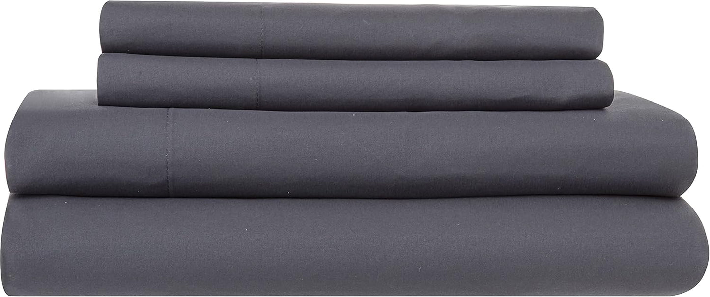 Todocama Parure de lit 4 pièces – Drap Housse réglable – Comptoir – Deux taies d'oreiller de 50 x 80 cm (lit 105 – 105 x 190/200 cm, Gris foncé)