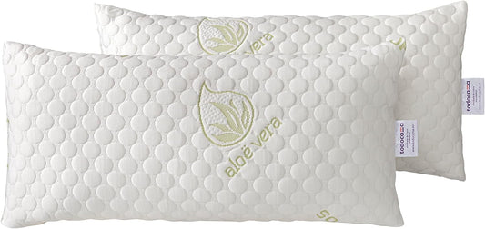 Todocama Almohada viscoelástica de copos 100% viscoelásticos Oreiller viscoélastique en Flocons, Blanc, 2 Unité (Lot de 1)