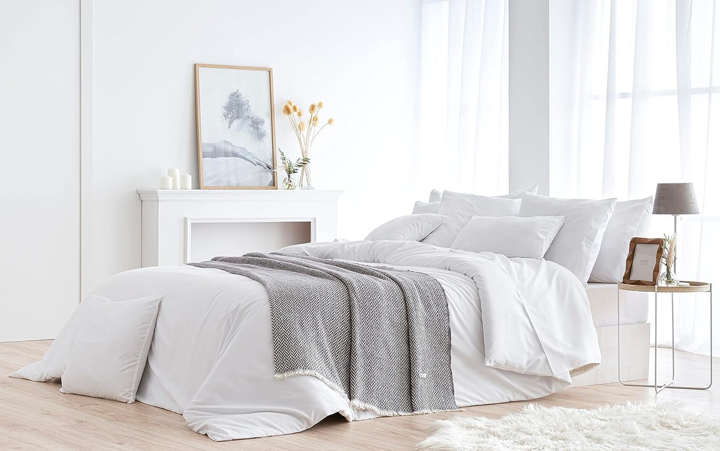 Todocama Couverture en Coton Extra Doux, Quatre Saisons, Couvre-lit Multi-usages canapé, Plaid pour lit, Couverture Foulard, 180 x 240 cm, Gris foncé.