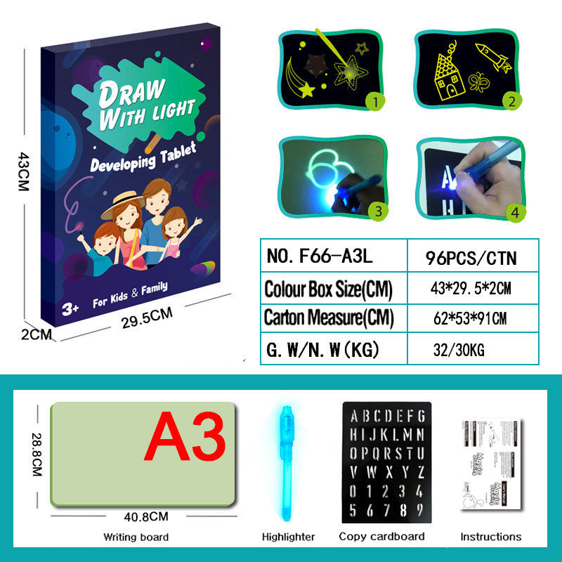 Jouet éducatif Dessin Pad 3D Magie 8 Effets Lumière Puzzle Board Sketchpad