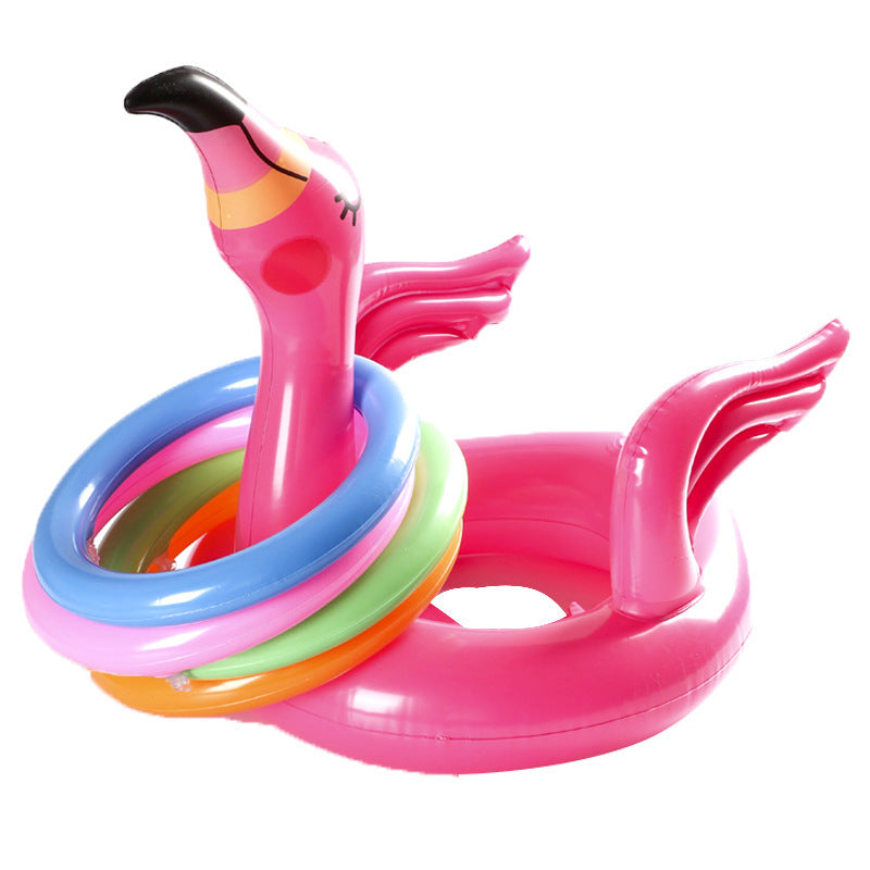 Anneau gonflable en PVC représentant un flamant rose