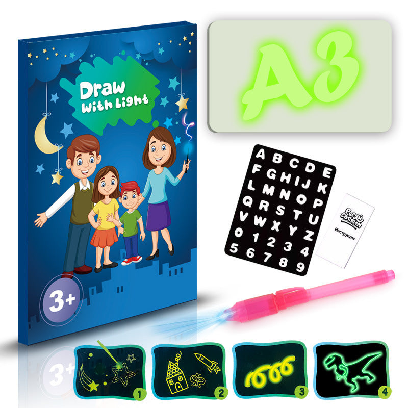 Jouet éducatif Dessin Pad 3D Magie 8 Effets Lumière Puzzle Board Sketchpad