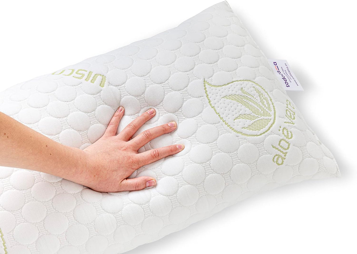 Todocama Almohada viscoelástica de copos 100% viscoelásticos Oreiller viscoélastique en Flocons, Blanc, 2 Unité (Lot de 1)