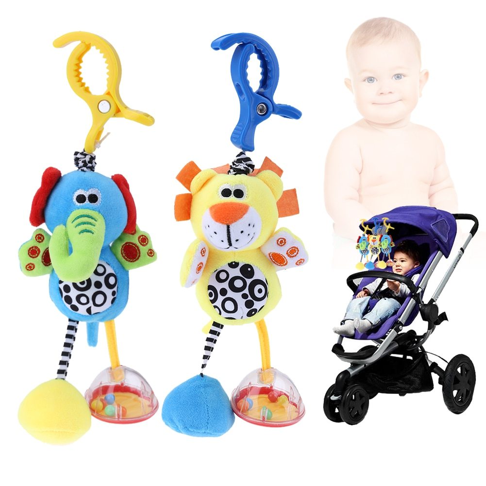 Jouets hochets pour bébés en coton, accrochés à la poussette, au landau ou au lit bébé