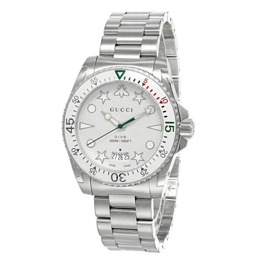 GUCCI YA136337 MONTRE DE PLONGÉE À QUARTZ CADRAN BLANC MONTRE POUR HOMME