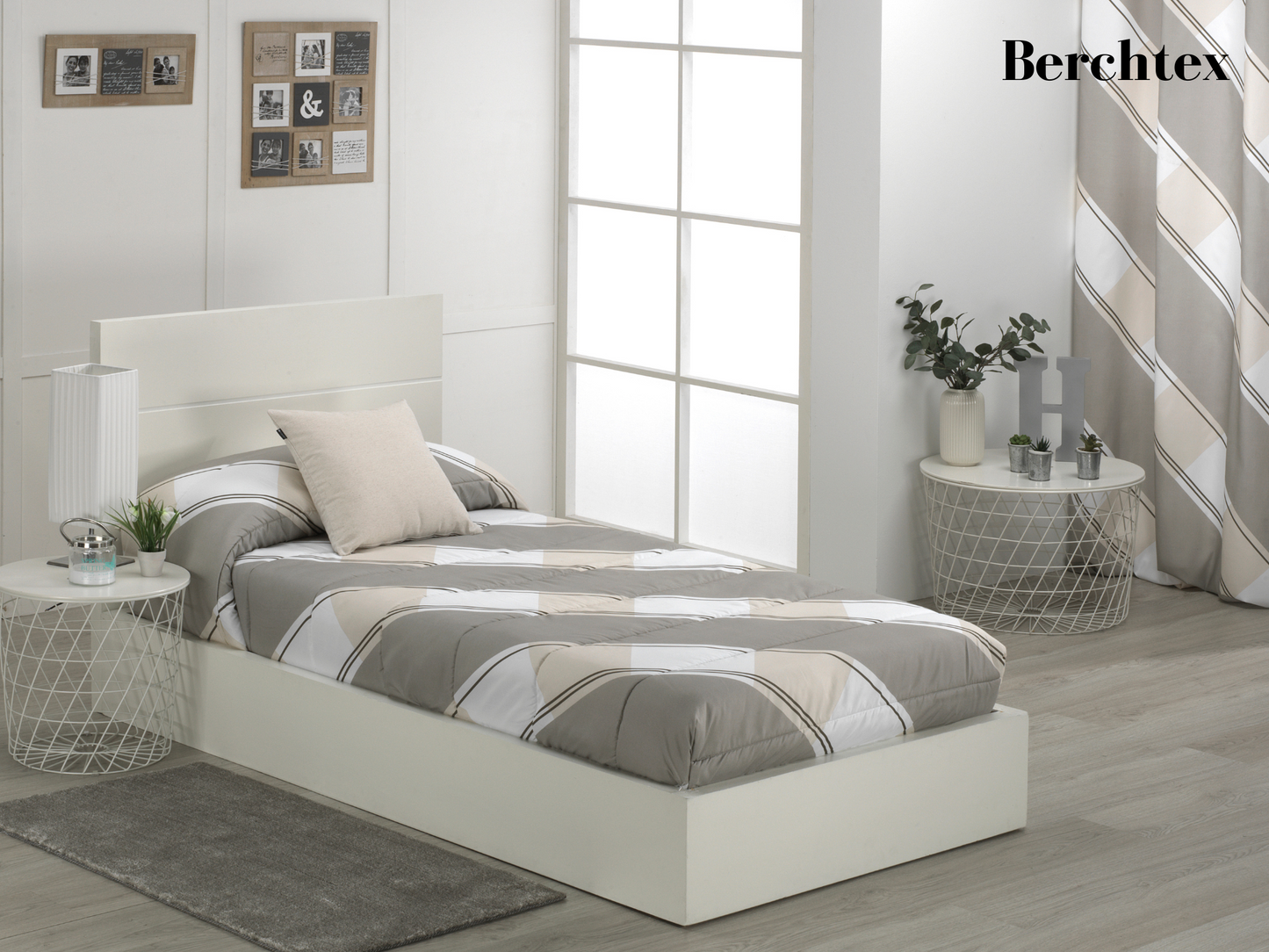 BERCHTEX _ Couette Ajustable Diva Cama 135 cm. Perle . Dimensions pour lit de 90 cm.