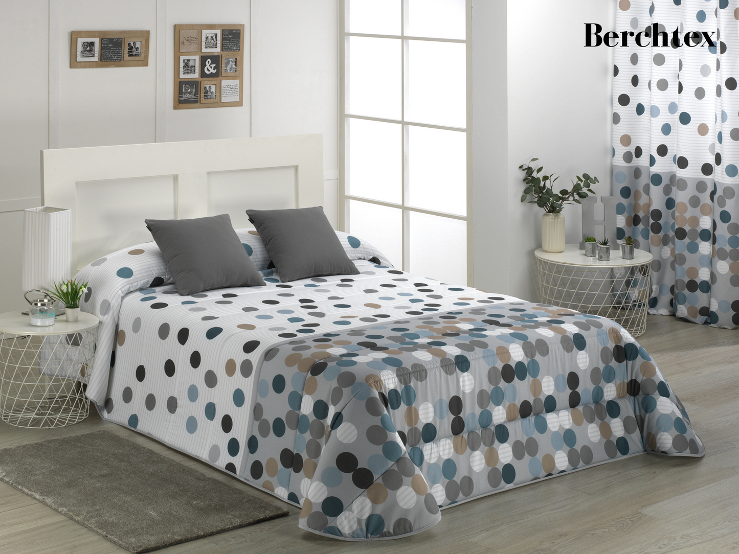 BERCHTEX _ Couvre-lit à Motif géométrique Cama de 200-300 x 280 Lilas