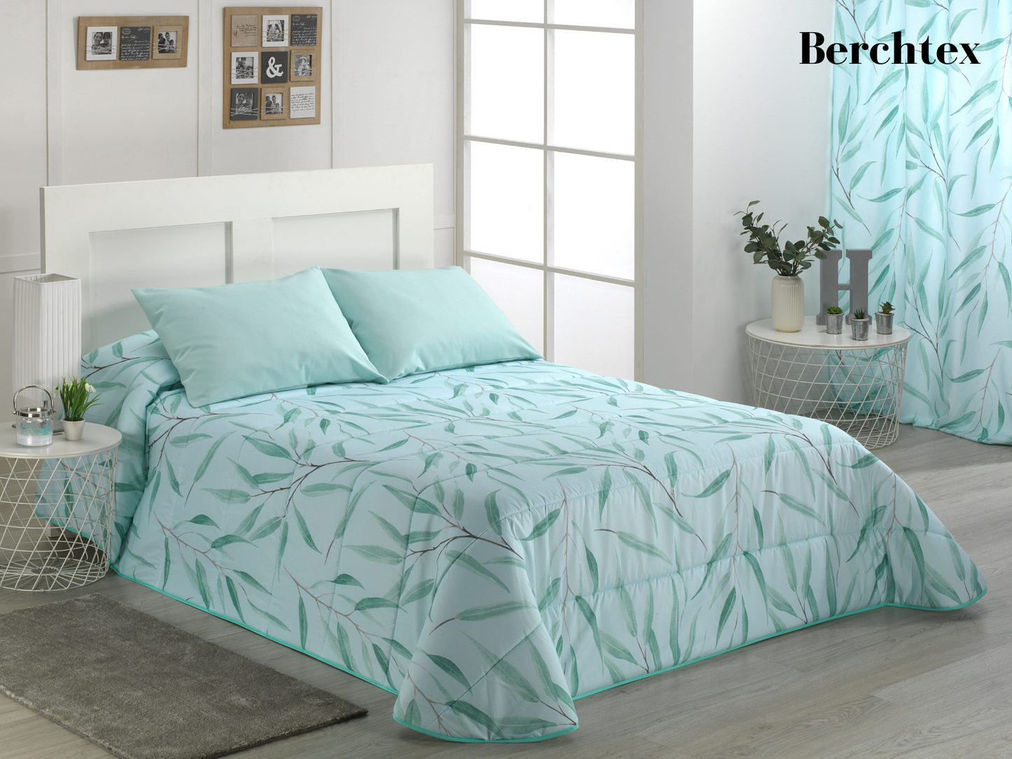 BERCHTEX _ Couvre-lit à Motif BAMBO Cama de 200-300 x 280 Lilas